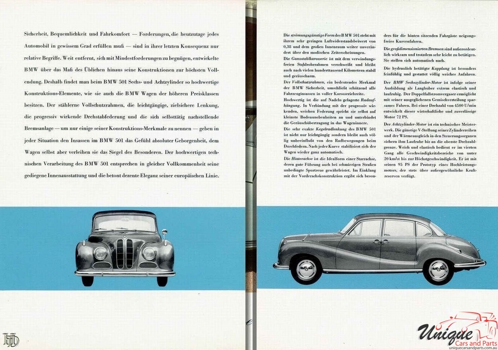 1957 BMW 501 Brochure Page 3